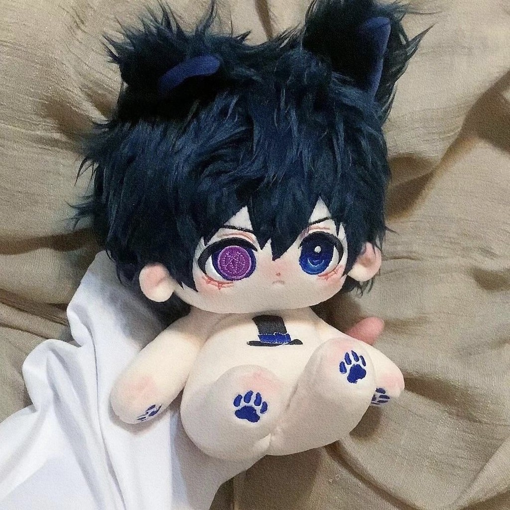 Black Butler Bo Sauce Cotton Doll 20CM Búp bê bé trai có giá trị cao Búp bê đồ chơi sang trọng Búp bê quạt hai chiều Quà tặng 4.22