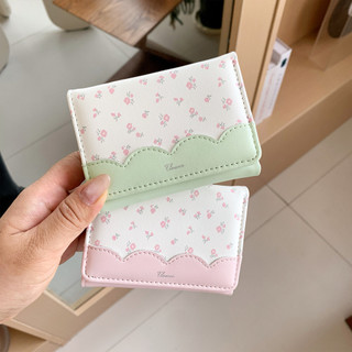 Da PU In Ngọt Ngào Ví Nữ Dễ Thương Có Thể Gập Lại Đa Năng Hộp Đựng Thẻ Tiền Mặt