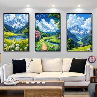 Tranh tường lối vào phong cách chữa bệnh mới của Hayao Miyazaki, tranh trang trí phong cách tự nhiên đơn giản Bắc Âu cho phòng khách và đầu giường