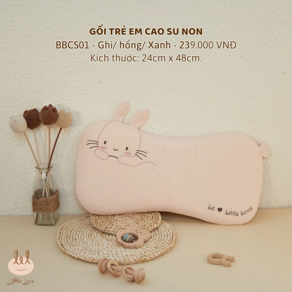 Gối ngủ cao su non thoáng khí, siêu mềm cho bé LiL Little Love BBCS01