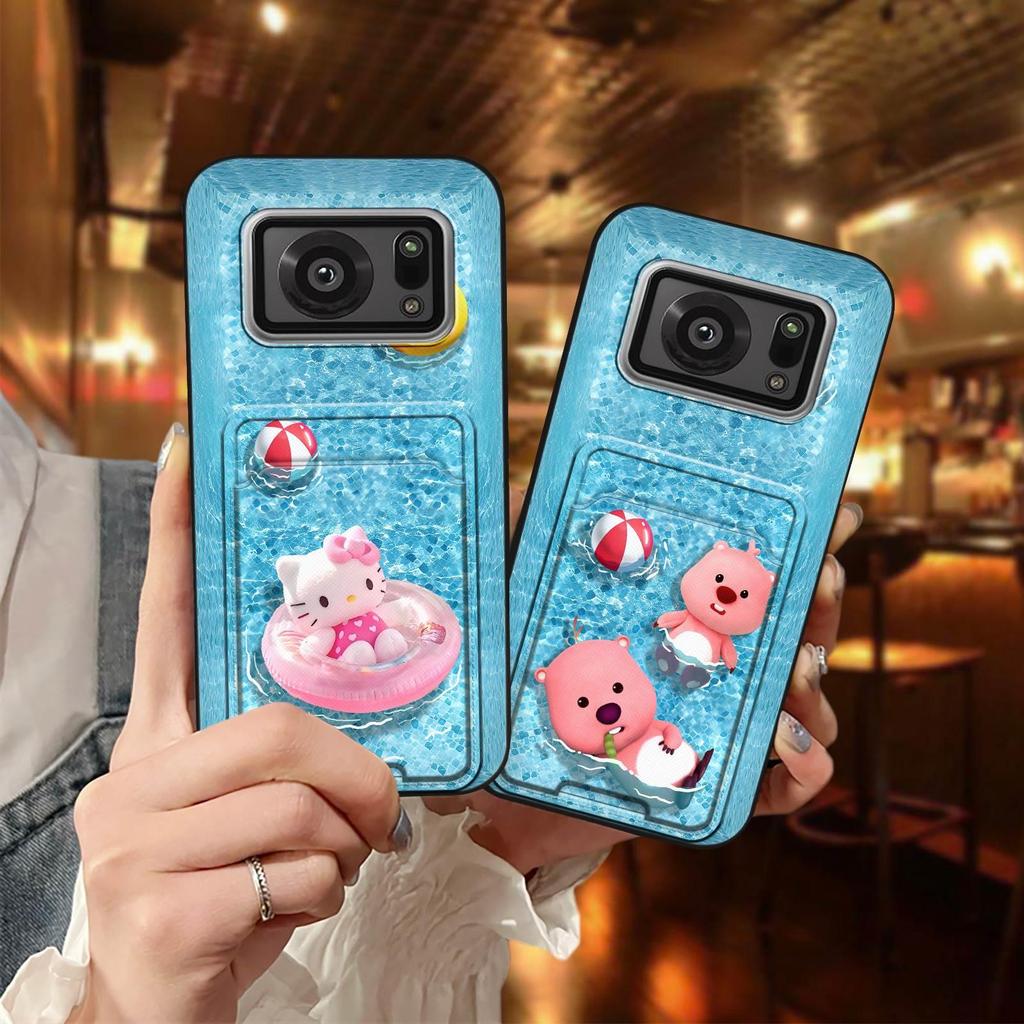 Ốp Điện Thoại Chống Thấm Nước Chống Bụi Cho Sharp Aquos R6 / SH-51B / P6 / R6G TPU Chống Bụi Bẩn Khe Cắm Thẻ Bảo Vệ Ốp Lưng Silicon Túi Đựng Thẻ Tay Áo Chống Va Đập Dễ Thương