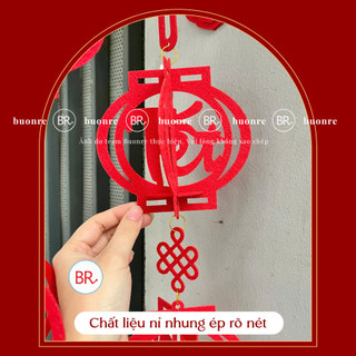 [Trang Trí Tết 2026]Combo 2 Khánh Đèn Lông Treo Tường Ép Nhung 5 Quả Dán Tường Kèm Giá Đỡ Decor Nhà Cửa, Quán Cafe ANGI