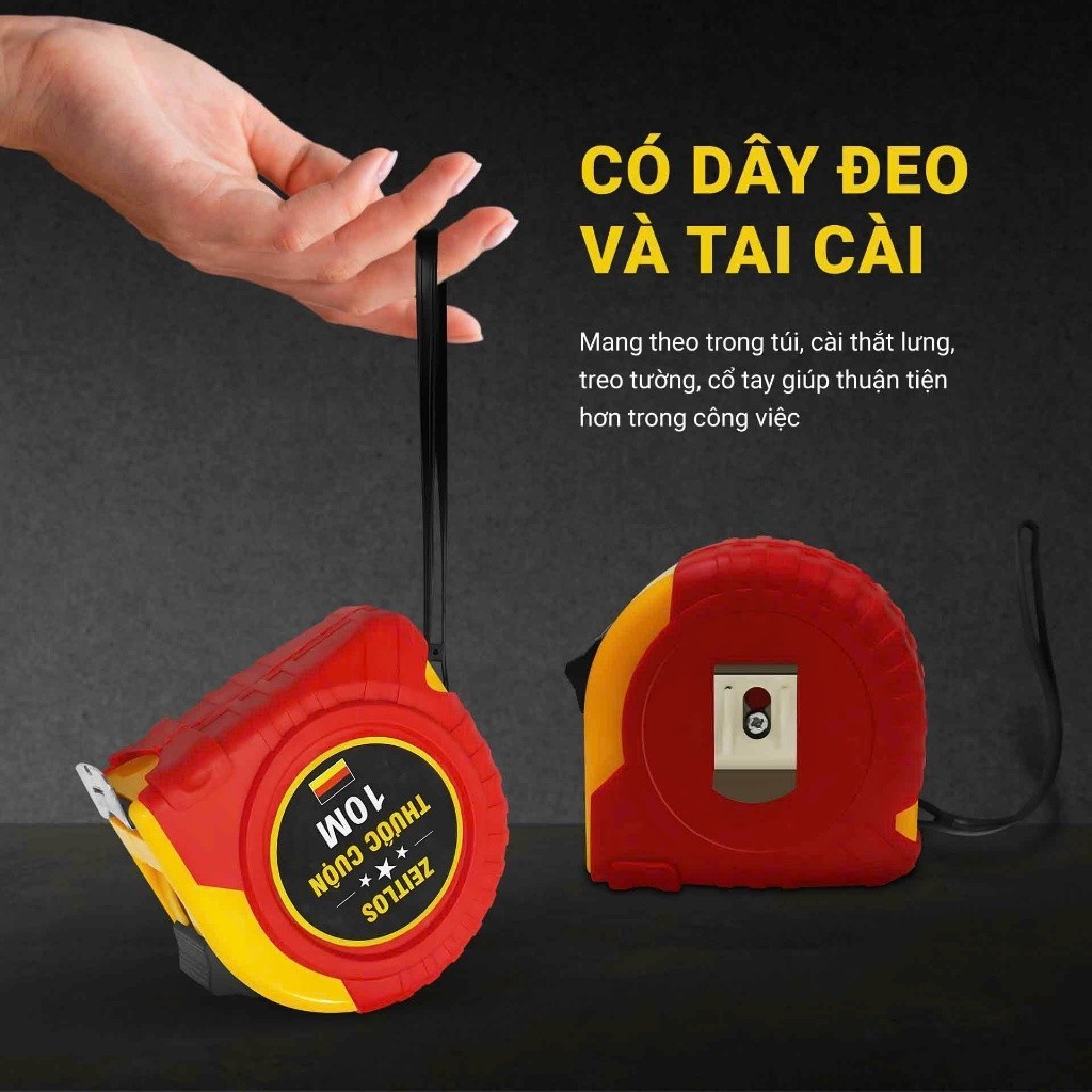 Thước cuộn, thước mét 5M-7.5M-10M Mỹ Linh loại một mặt có khóa, vỏ nhựa ABS chắc chắn, tiện lợi