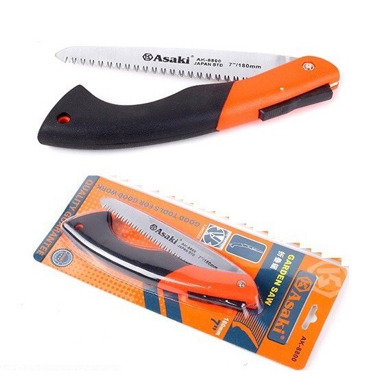 Cưa gấp cắt cành Asaki AK-8800,AK-8802,cưa gỗ xếp gọn Asaki,cưa gỗ mini,cưa cành cầm tay,cưa cành mini Asaki,cưa cắt
