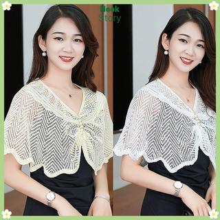 Khăn choàng và áo khoác mỏng NOOKSTORY, chất liệu vải tuyn ngắn thoáng khí, đa màu sắc dành cho nữ