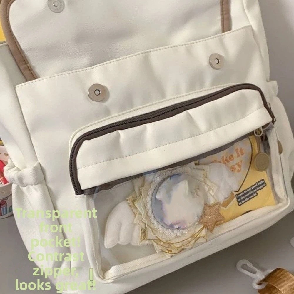 Túi đeo chéo sinh viên LACYES, Túi đeo vai Ita dung tích lớn ngọt ngào, Phim hoạt hình Kawaii Harajuku Phong cách Preppy Túi đeo vai nữ sử dụng