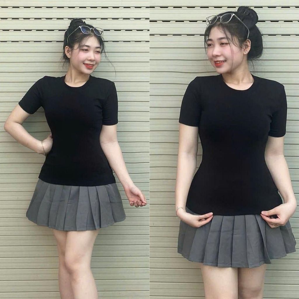Áo Thun Nữ Tay Dài Cổ V Phối Cườm MS558 Thun Cotton Co Giãn Ôm Body Sang Chảnh ESHOP Bigsize 45-85kg