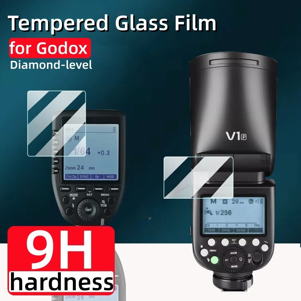HD Trong Suốt Bảo Vệ Toàn Diện Kính Cường Lực ChoGodox X3 V100 V1 Pro AD600BM V860 III V850 III TT685 II V480 Phụ Kiện Bảo Vệ Màn Hình Flash