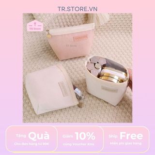 Túi Mỹ Phẩm Nhung Tăm Phong Cách Hàn Quốc - Mềm Mại, Cỡ Lớn Đa Năng
