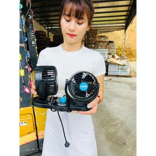 Quạt Ô Tô 2 lồng quạt cho xe tải, xe con điện 12v và 24v