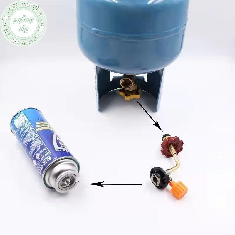 PUSKY Gas Butan Xi Lanh - Bình Đổ Lại & Đầu Nối Adapter Cho Cắm Trại
