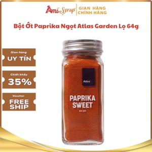 Bột Ớt Paprika Ngọt Atlas Garden Lọ 64g, Làm Từ Ớt Paprika Tự Nhiên Nghiền Mịn Giữ Trọn Vị Cay Nhẹ
