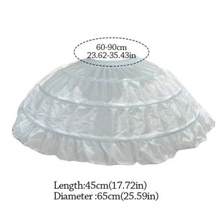 NICOLOO Petticoat, Váy lót trắng 45cm Crinoline, Cosplay JK Gothic Ball Gown Petticoats
