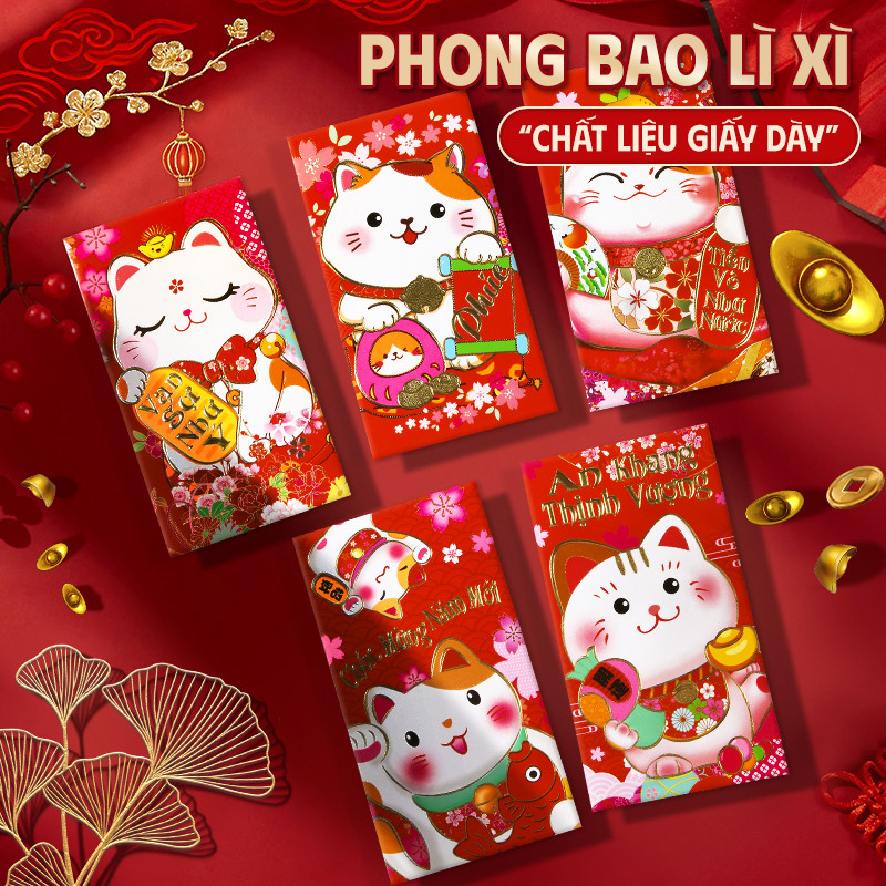 Bao lì xì dễ thương ngộ nghĩnh - Combo 36 bao mẫu mã đa dạng phù hợp cho dịp Tết Bính Ngọ 2026 đầy may mắn