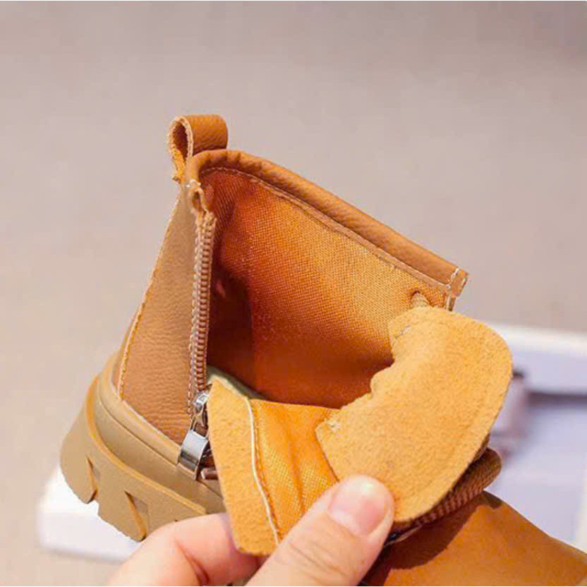(hàng sẵn) Giày Bốt cho Bé Trai Bé Gái Cao Cổ Từ 1 - 7 Tuổi Quai Dán Da PU Phong Cách Thể Thao Cá Tính 9908 ( có video )
