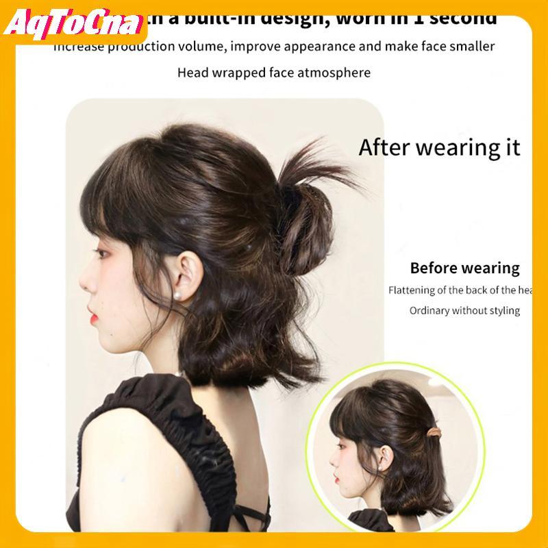 AqToCna Tổng Hợp Tóc Bun Xoăn Tóc Giả Gước Kẹp Thịt Viên Co Giãn Đuôi Ngựa Phần Mở Rộng Tóc Scrunchy Giả Miếng Cho Nữ AqToCna
