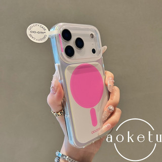 Macaron laser tương phản bán trong suốt hút từ tính thích hợp cho iPhone 17 Promax Vỏ điện thoại Apple 14 15 mới 16 Pro nữ 13 vỏ acrylic chống rơi sang trọng