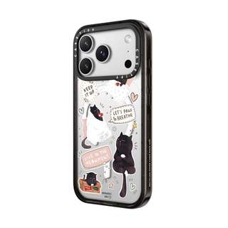 CASECASE X Mèo Đen Tự Bảo Trì Cạnh Đen Trong Suốt Cứng Hút Từ Tính Tác Động Cho Apple IPhone 12 13 14 15 16 17 Pro Max Air Plus Có Hộp