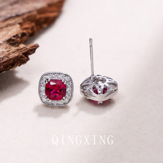 Châu Âu Mỹ ins Phong Cách Mới Kim Cương Ruby Bông Tai Nữ