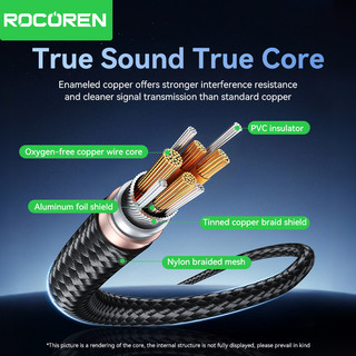 Rocoren 3.5mm Đến Đôi 6.5mm Cáp AUX Adapter Cáp Âm Thanh 6.5 Jack Sang Stereo 3.5 Jack Cho Bộ Khuếch Đại Bộ Chuyển Đổi 6.35mm