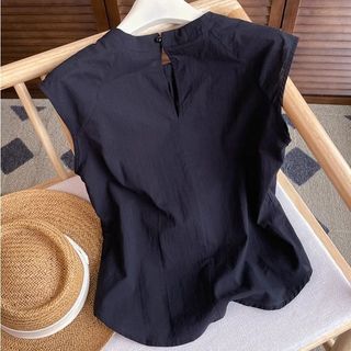 Áo sơ mi voan pháp retro màu đen, thiết kế mới 2025, mỏng và nhẹ cho ngày thường