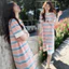 Trang phục bà bầu mùa hè với thiết kế sọc mỏng mát mẻ, phong cách thời trang