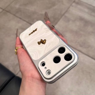 Mạ Điện Hoa Văn gợn Sóng Nước 3D Ngựa Vàng Acrylic Ốp Lưng Điện Thoại iPhone 17Promax 13 14 15 16 Pro Max 15Plus Chống Sốc Nam Nữ Vỏ Di Động