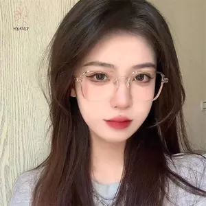 HKNMP Kính thời trang chống ánh sáng xanh, siêu nhẹ và trong suốt, dành cho nữ.