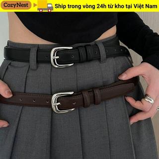 Thắt lưng da PU COZYNEST mỏng, khóa chốt - Phù hợp cho nữ