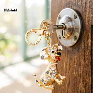 HLS| Túi đựng chó Charm Kim cương giả Puppy Móc khóa quyến rũ với khóa tôm hùm chắc chắn – Mặt dây chuyền chó hoạt hình dễ thương cho túi xách Trang trí ô tô và phụ kiện – Chìa khóa bền bỉ và sành điệu