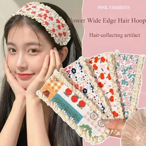 Miếng Dán Tóc Mái Băng Đô Dán Dính Dệt Kim Thêu Hoa Phong Cách Hàn Pháp Cố Định Tóc Con Khi Rửa Mặt