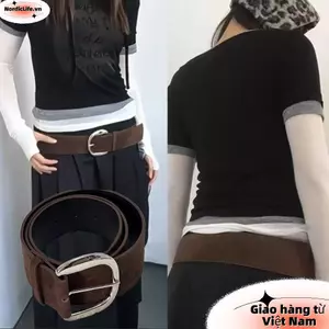 Thắt lưng da lộn Nordiclife - Phong Cách Retro Hợp Thời Trang
