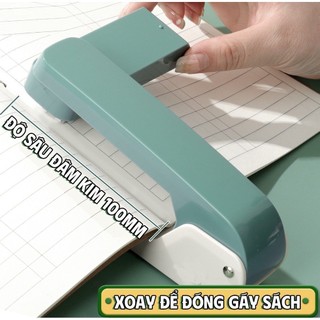 Dập ghim xoay 360 độ cao cấp bấm giấy dày 50 trang cho học sinh văn phòng chuyên nghiệp bền