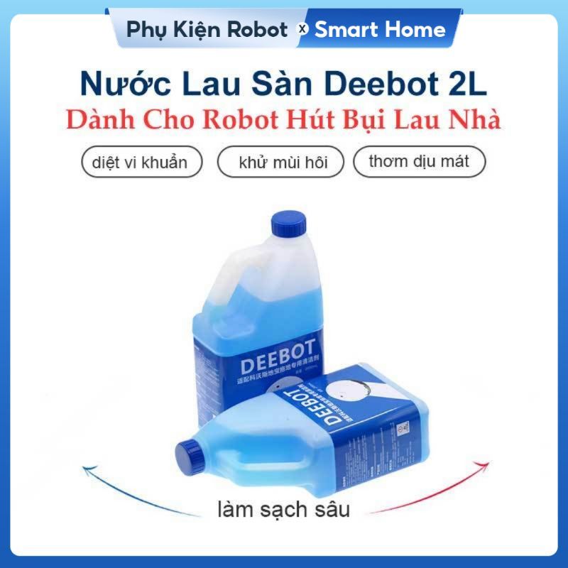 Nước Lau Sàn Deebot Cho Robot Hút Bụi Lau Nhà, Sạch Sàn, Khử Khuẩn, Làm Mềm Nước & Bảo Vệ Robot ( 2L )