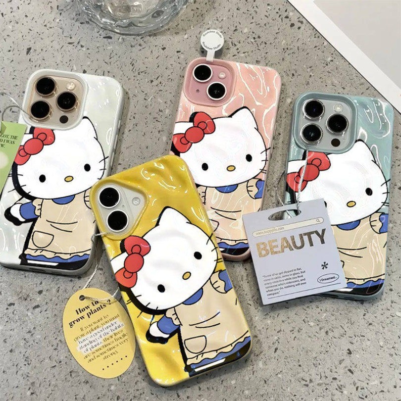 Gấp Vintage Hoạt Hình Thời Trang Anime Cat Họa Tiết Sóng Mềm Ốp Lưng Điện Thoại iPhone 17 16 15 14 13 12 11 Pro Max 14 15 16 Plus iPhone AIR Vỏ Chống Sốc