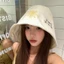 Mũ vải lanh cotton hoạt hình phối ren, phù hợp cả ngày và bảo vệ khỏi ánh nắng.