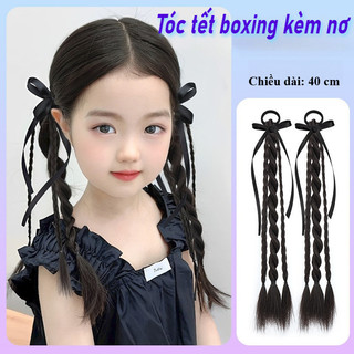 Tóc Giả Tết Dễ Thương Cho Bé Gái Vòng Tóc Ruy Băng Nơ Tóc Giả Thời Trang Một Bên Cho Trẻ Em