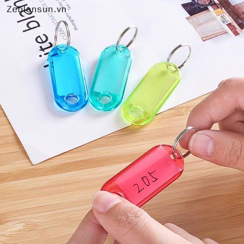 # HB # 10 Cái / lốc Thẻ Chìa Khóa Bằng Nhựa Pha Lê Trong Suốt Có Nhãn Vòng Chia Cửa Sổ Hiển Thị Hai Mặt Cho Bộ Móc Khóa DIY Chất Liệu Thủ Công.
