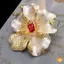 Thổ Cẩm Ngọc Trai Hoa Hợp Kim Vintage Châu Âu Phong Cách Mỹ Thanh Lịch Ngực Hoa Pin Dành Cho Nữ Tiệc Cưới Phụ Kiện Mới