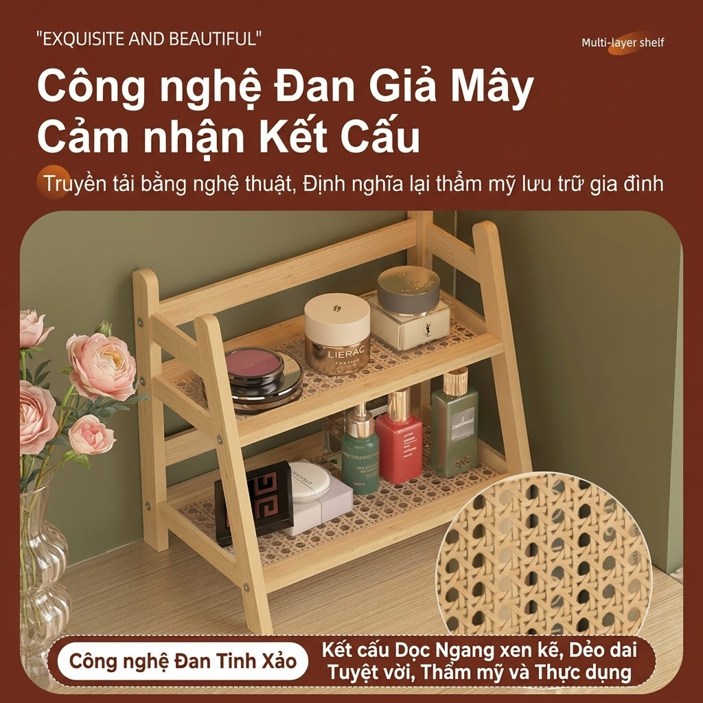 Kệ Gỗ 2 Tầng Phong Cách Tối Giản Để Đồ Trang Trí Và Đồ Dùng Hàng Ngày Tạo Góc Sống Đẹp Cho Người Trẻ