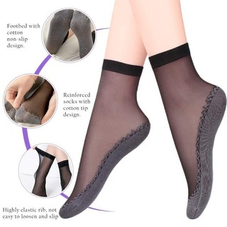 10 Cặp Tất Nữ Chống Trượt, Thiết Kế Siêu Mỏng Thoáng Khí, Kiểu Dáng Tất Trong Suốt Tàu Thuyền