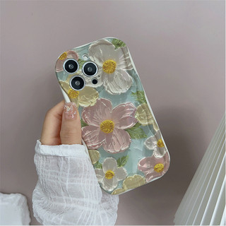 Tranh Sơn Dầu Hoa Vỏ Điện Thoại Xiaomi Redmi Note 15 14 13 Pro Plus Note15 Kem Wavy Edge 3D Siêu Mỏng Hàn Quốc Dễ Thương Chống Rơi Cặp Đôi Thiết Kế Mới Vỏ Thời Trang