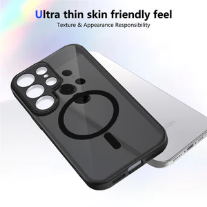 Ốp lưng Samsung S24 Ultra màu đen mờ thu hút từ tính cho Ốp điện thoại Samsung Galaxy S24 Ultra 5G