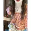 Sweet Little Fresh Girl - Áo thun cổ vuông tay ngắn họa tiết hoa, phù hợp mặc vào mùa hè