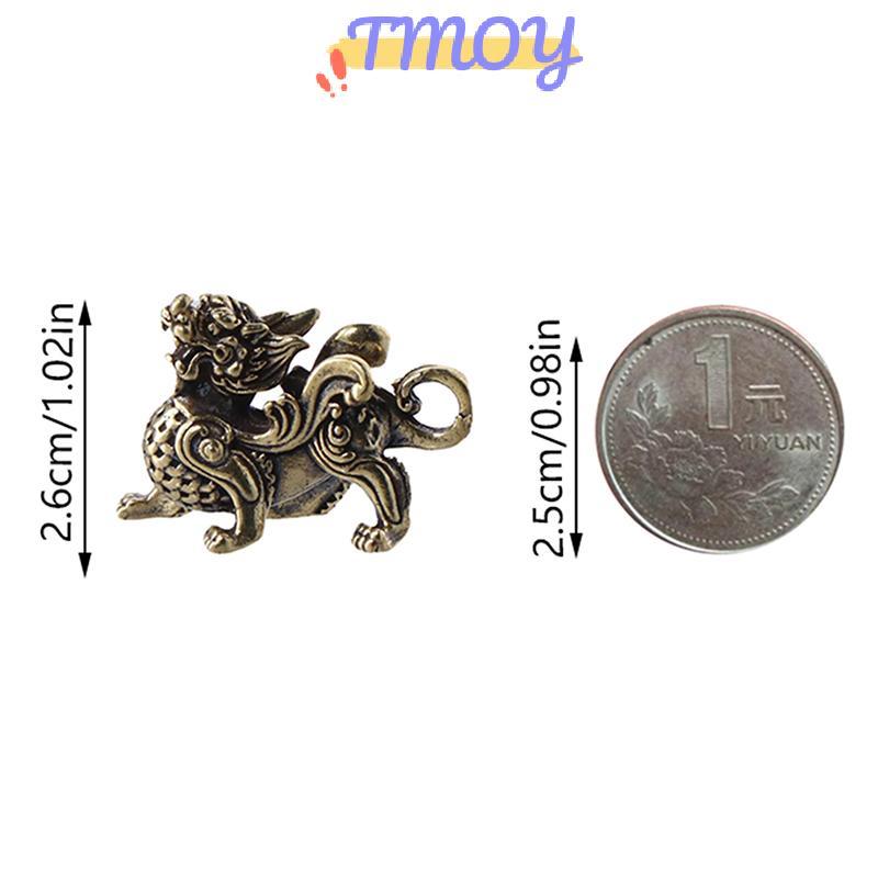 TMOY Tượng Tượng Hình Giàu Có Đồng Thau Trang Trí Thịnh Vượng Phong Cách Trung Hoa Trang Trí Qilin Rồng Lu Động Vật Phong Thủy Vintage TMOY