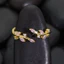 Nhẫn zircon màu tươi, thiết kế nhỏ nhắn Mori lá, có thể điều chỉnh