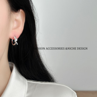Bông Tai Thắt Nút Tròn Đính Đá Zirconia màu vàng, Phong Cách Hàn Quốc, Thiết Kế Tối Giản
