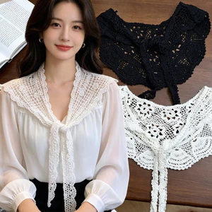 Thời trang ren trắng - khăn choàng quấn cổ nữ có thể tháo rời