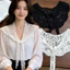 Thời trang ren trắng - khăn choàng quấn cổ nữ có thể tháo rời