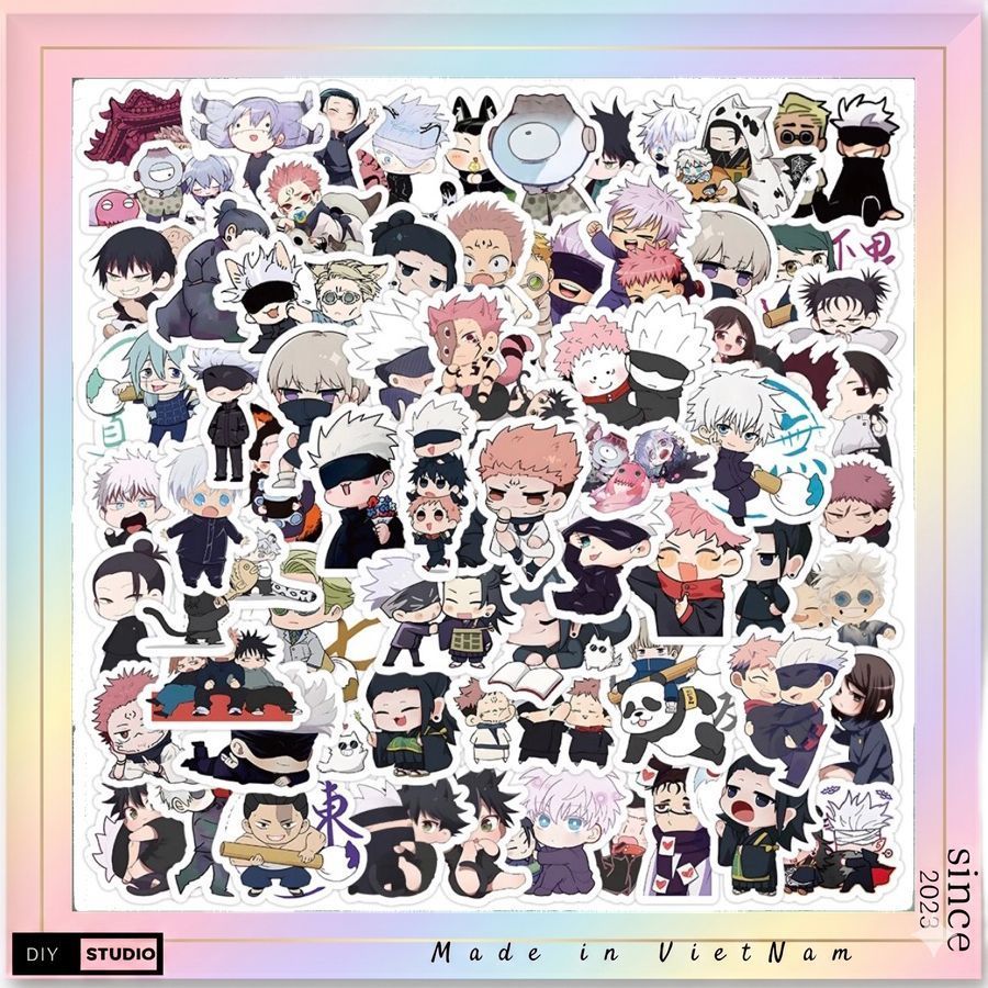 Bộ 100 Sticker chú thuật hồi chiến JuJuTsu kaisen